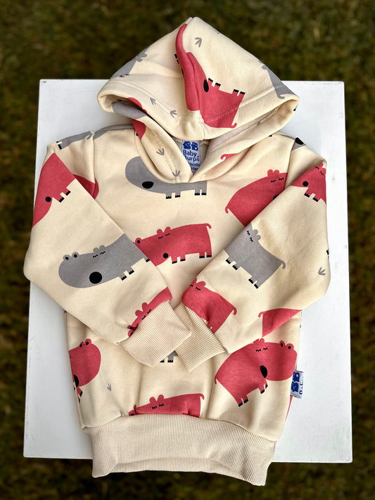 Hippo Cotton fleece hoodie