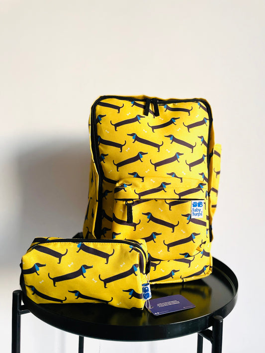 Yellow Dog Diaper Bag