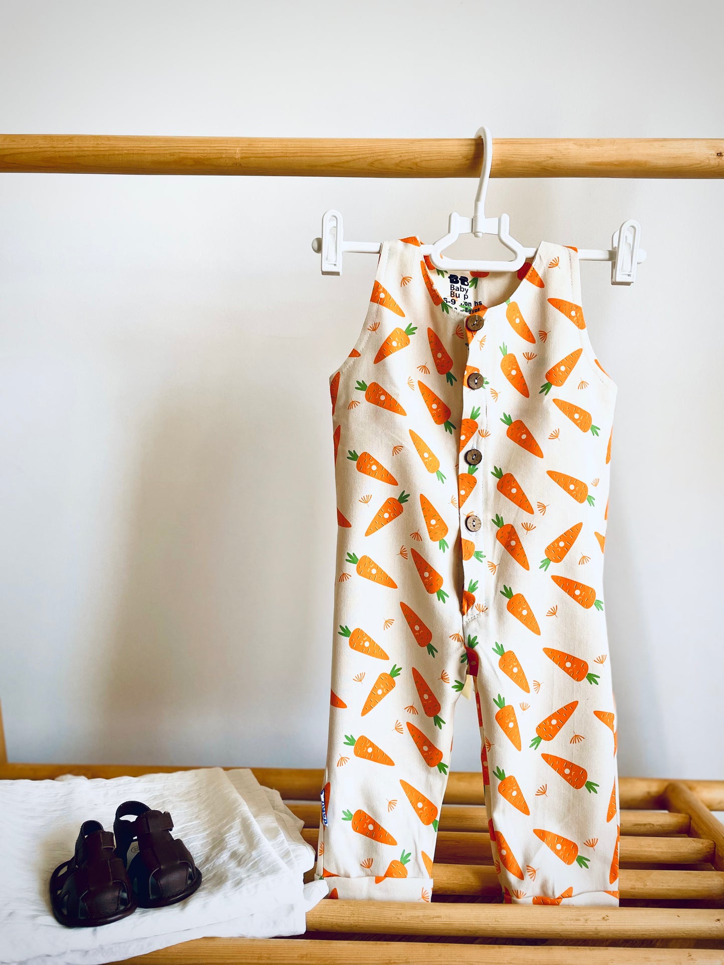 Natural Cotton Jumpsuit - Carrot