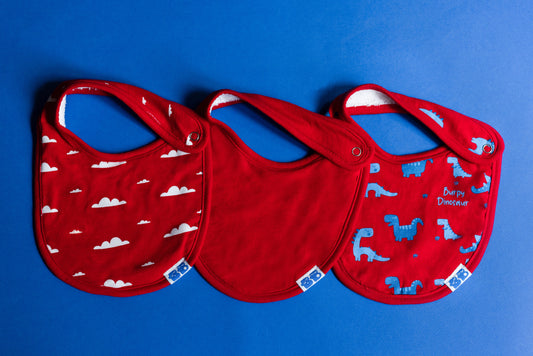 Red burpy bibs - Set of threes